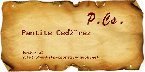 Pantits Csörsz névjegykártya